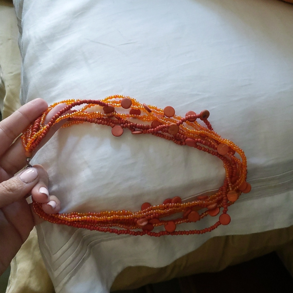 Orange beaded necklace